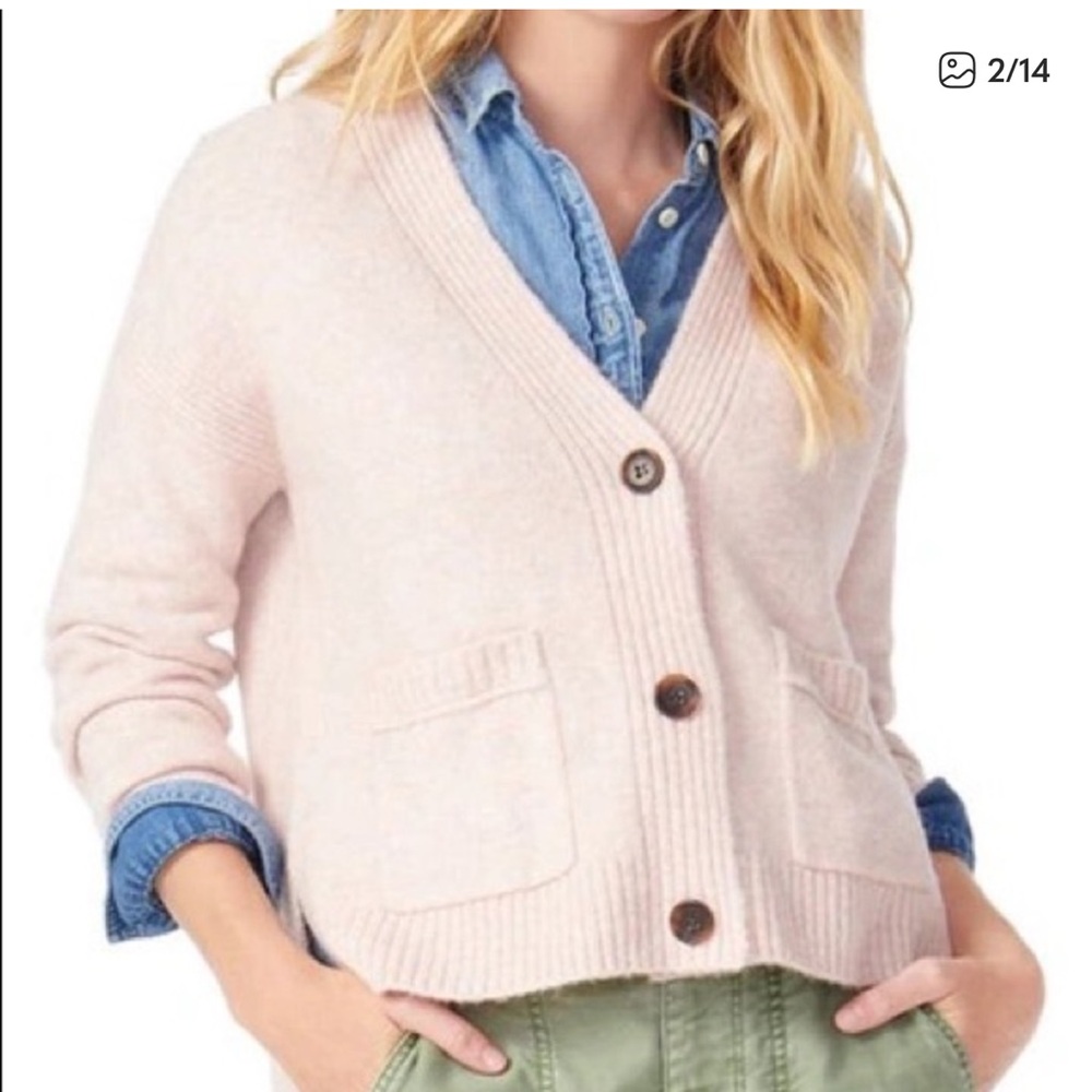 J. Crew Soft Rainbow Ivory Super Soft Wool Alpaca Blend Button-Up Cardigan